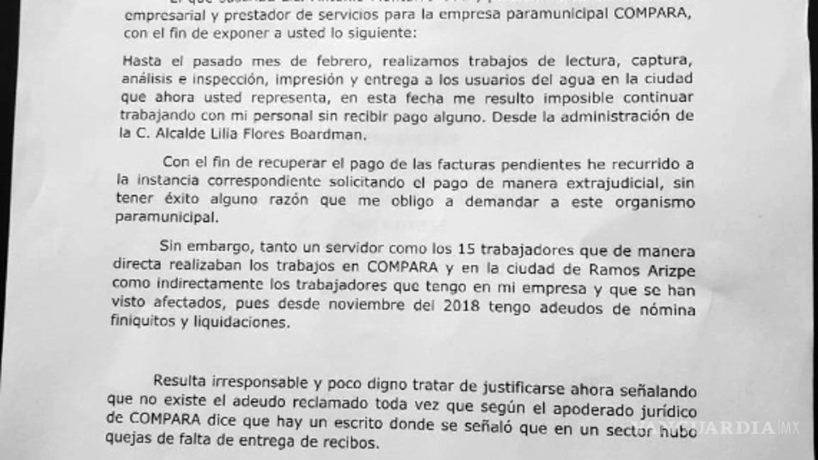 $!MG Express demanda a Compara y Presidencia de Ramos Arizpe por casi 3 mdp