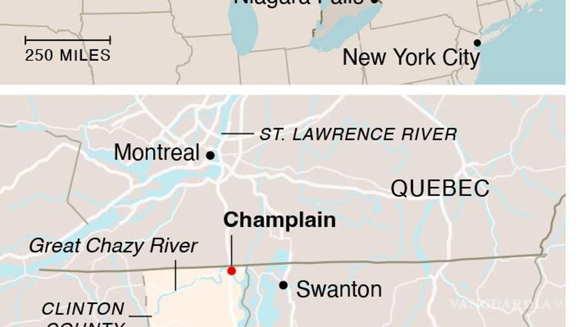 $!With Story: BC-NY-CANADA-IMMIG-NYT -- Increasingly, migrants from Latin America are risking their lives to cross illegally into the United States along the northern border. Map at 2.3 X 3.1 -- cat=a