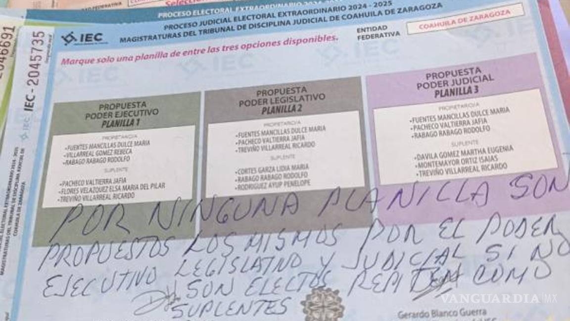 $!Ricardo, ciudadano de la colonia Ampliación Morelos, anuló su voto como protesta al considerar que las elecciones del Poder Judicial fueron una simulación, con planillas repetidas que —según dijo— favorecen al PRI.