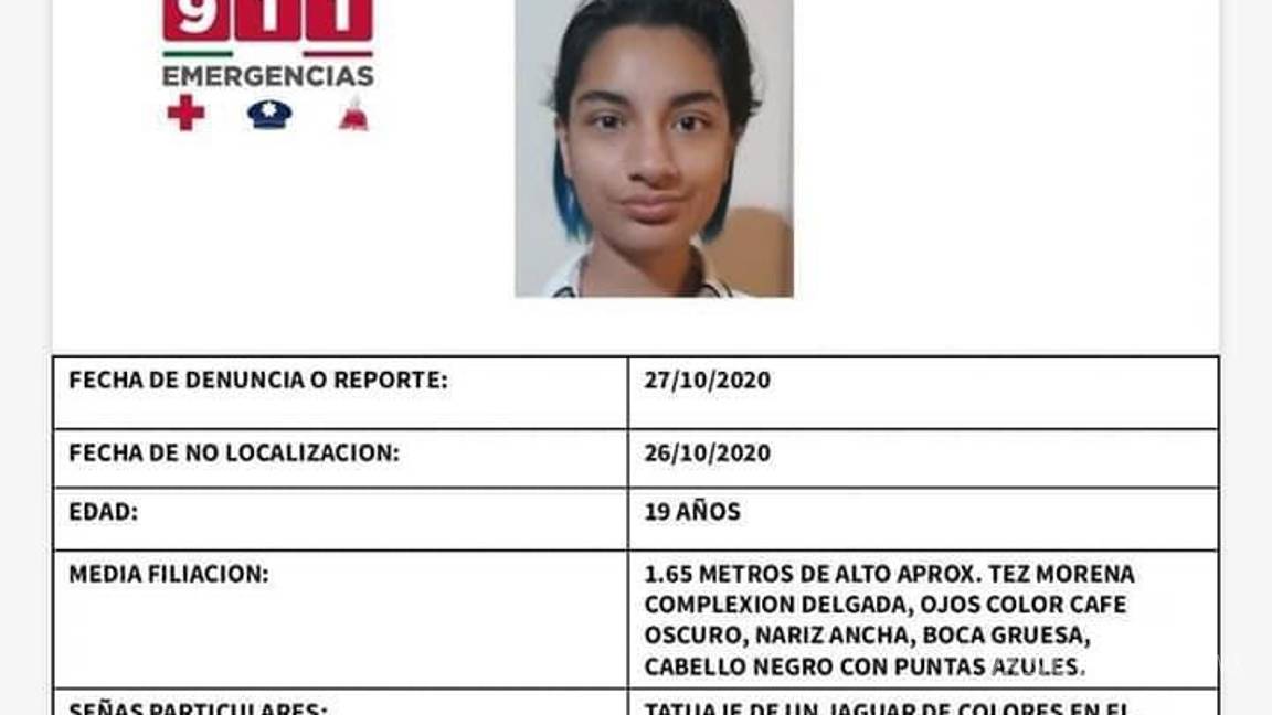 $!Desaparece en Saltillo jovencita de 19 años, diagnosticada con depresión