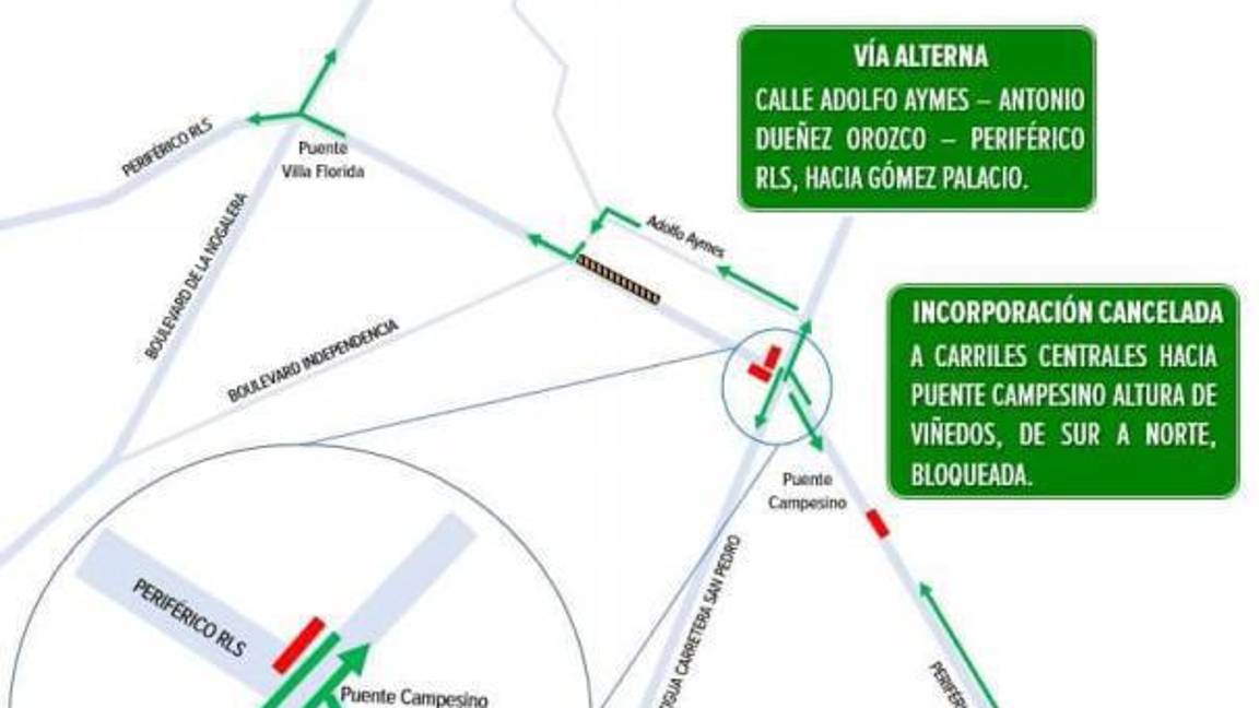 $!Las opciones de circulación por la obra vial, se compartieron con un croquis.