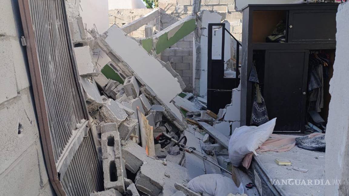 $!Escena del derrumbe provocado por la explosión.