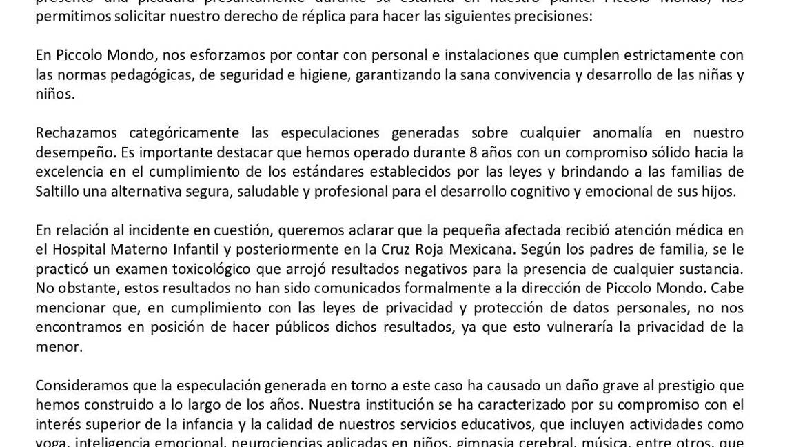 $!Rechaza guardería anomalías tras caso de niña con picadura