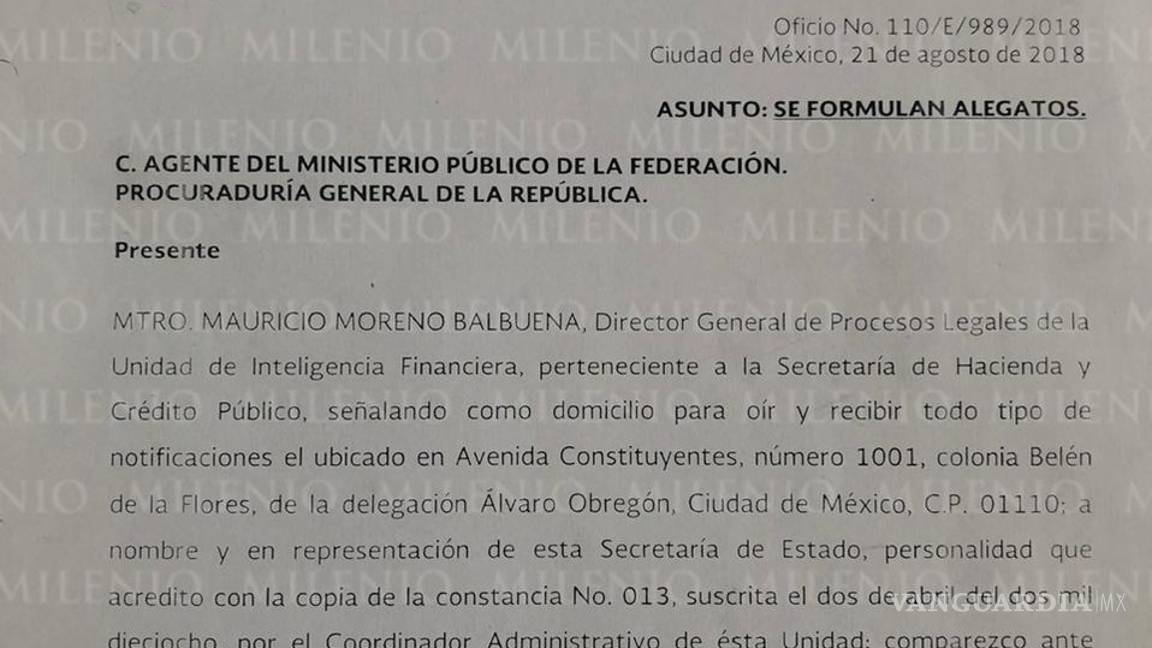 $!UIF denuncia a exfuncionario por ayudar a Javier Duarte a reducir su sentencia