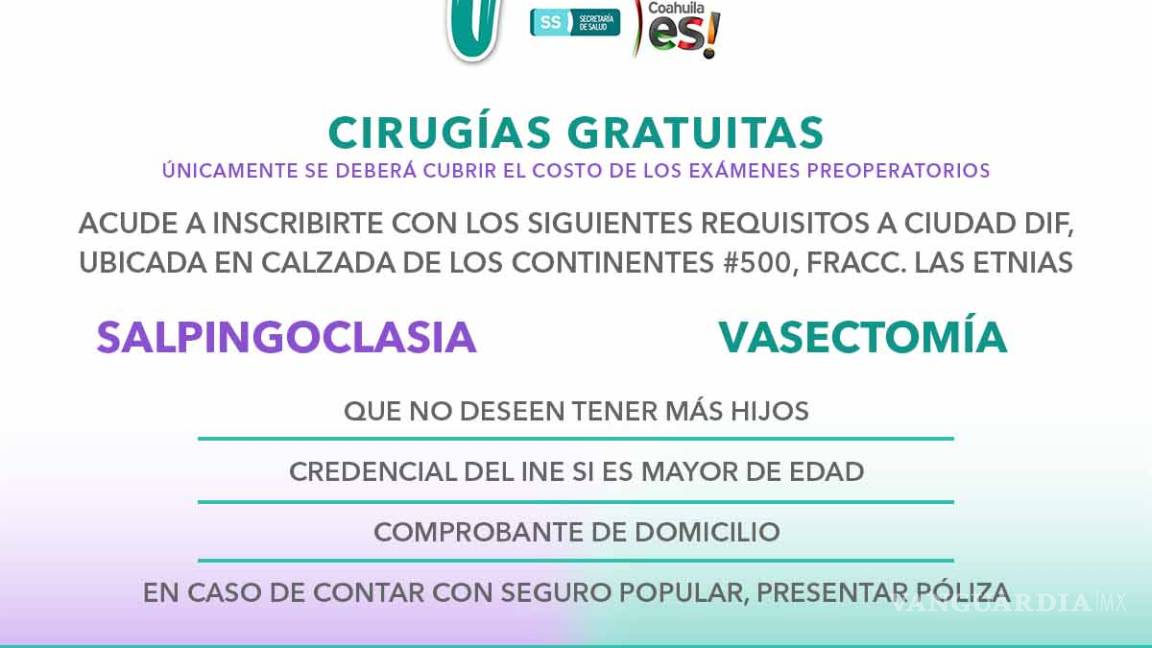 Realizará DIF Torreón campaña de planificación familiar 'Cambiando Vidas'