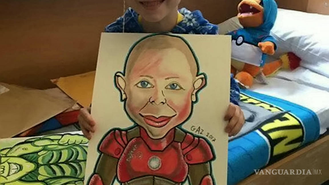 Niño de 7 años lucha contra el cáncer rodeado de increíbles obras de arte enviadas de todo el mundo
