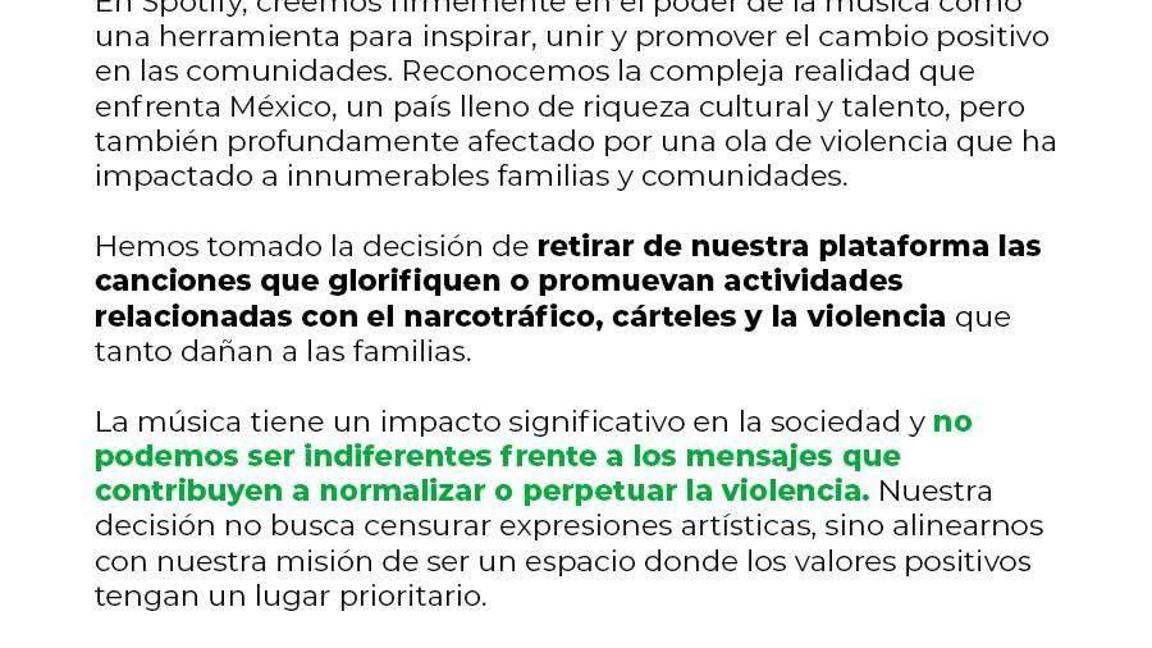 $!Spotify México elimina narcocorridos... ¿Cuál es la verdad detrás de la polémica viral?