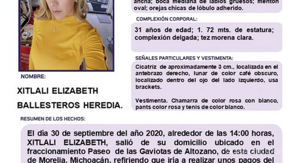 $!Encuentran muerta otra mujer en Michoacán, la enfermera Xitlali