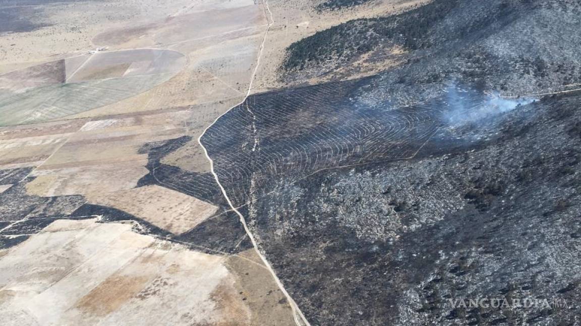 Arrasa con 130 hectáreas de matorral incendio forestal en Arteaga