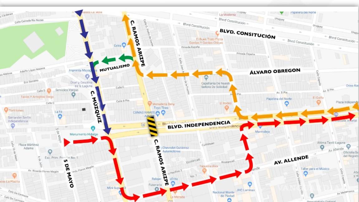 Cerrarán el bulevar Independencia de Torreón por obras del Metrobús