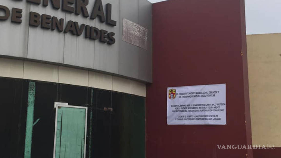 Empleados del Hospital Amparo Pape de Monclova trabajan bajo protesta