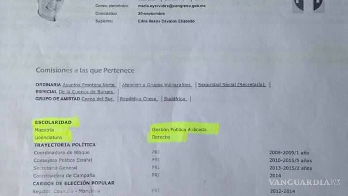 $!"Me podrán acusar de no tener título, pero no de corrupta": Diputada Guadalupe Oyervides