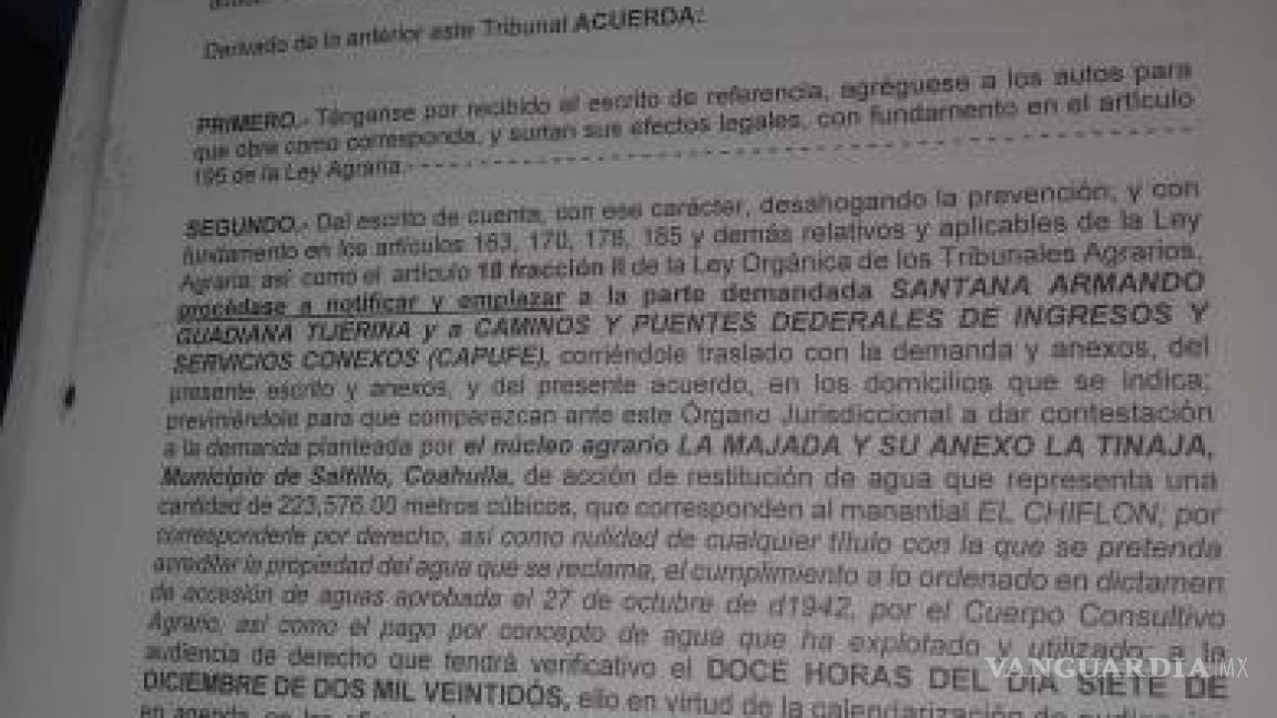 Exigen ejidatarios a Guadiana y Capufe 70 mdp de indemnización; llevan caso a Tribunal Agrario