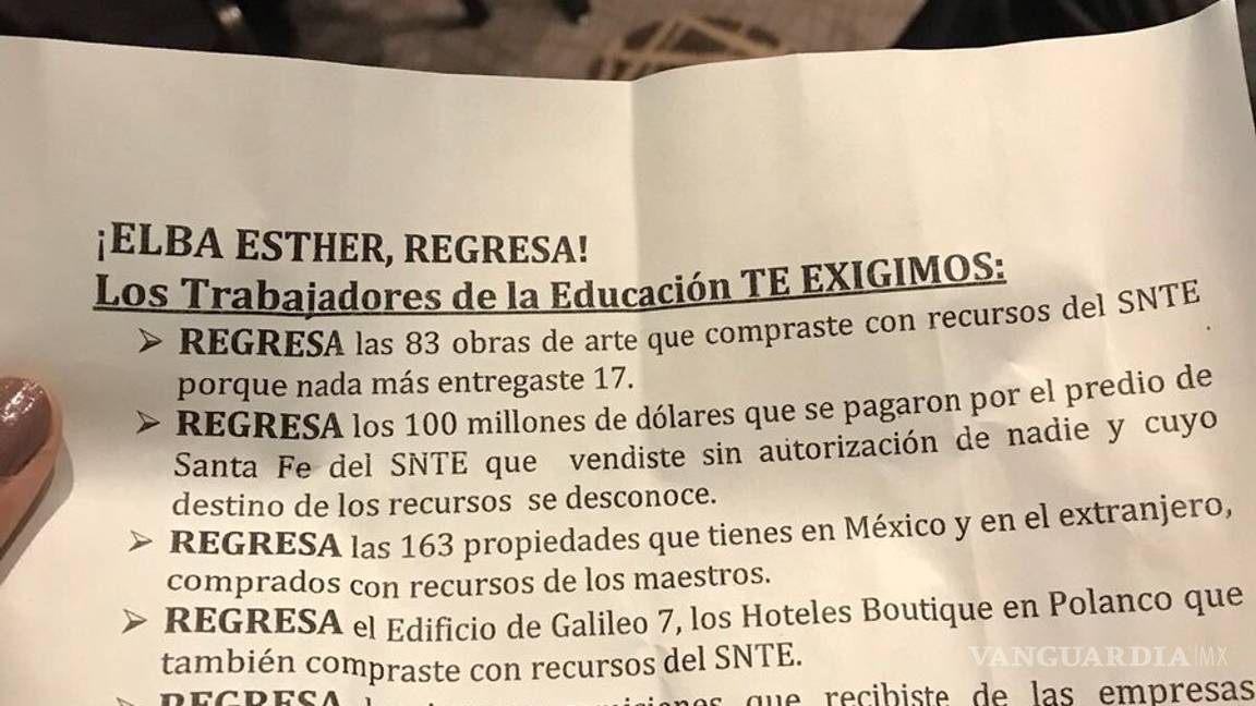 $!Regresa Elba Esther... lo que robaste al magisterio