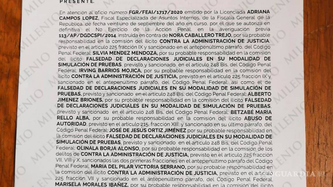 $!Determina FGR no ir contra Marisela Morales por manipulación de testigos protegidos