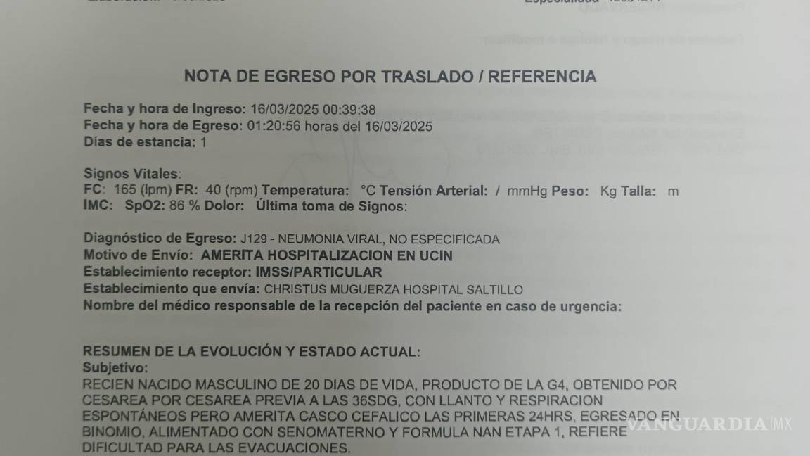 $!En redes sociales, la madre comparte detalles de la atención médica que su hijo ha recibido en diferentes hospitales.
