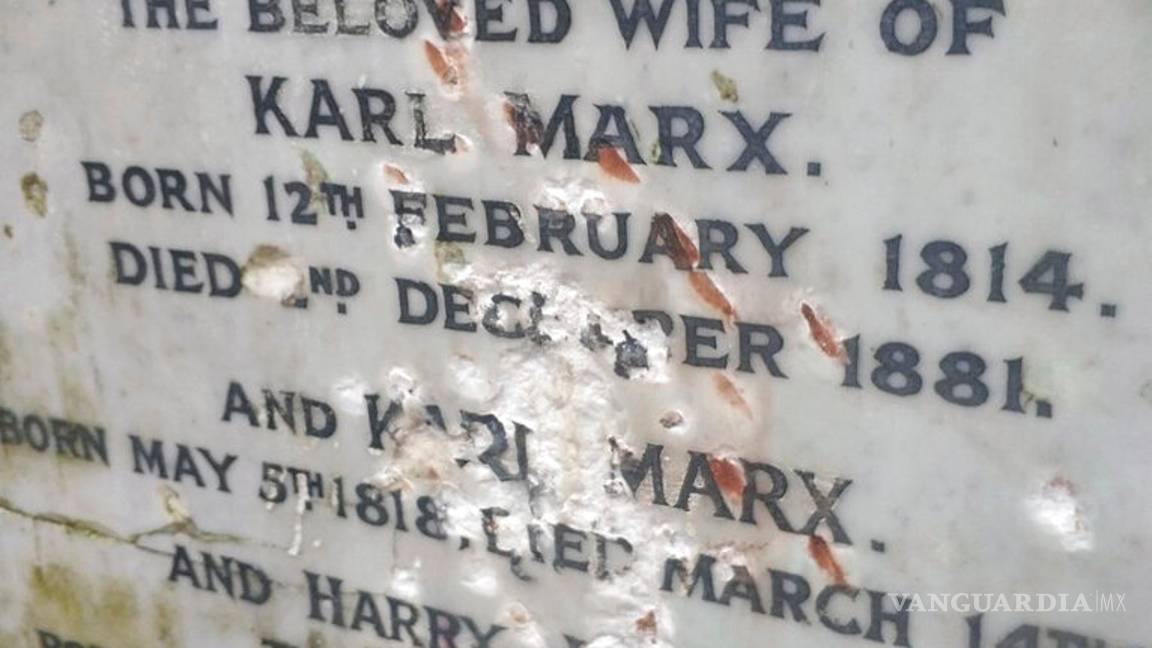 $!Vandalizan la tumba de Marx por segunda vez en días