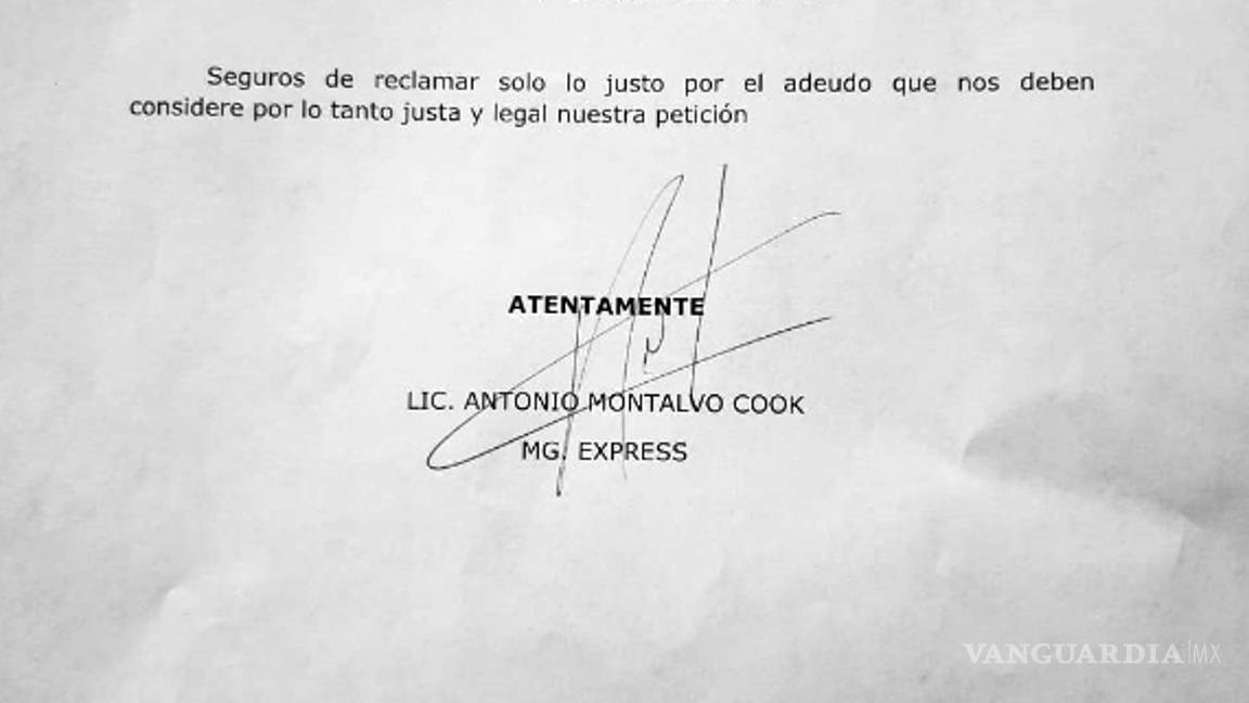 $!MG Express demanda a Compara y Presidencia de Ramos Arizpe por casi 3 mdp