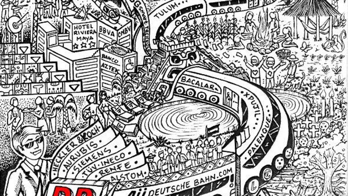 $!Activistas señalan a la empresa alemana por involucrarse en un proyecto que, apenas el día de ayer, fue calificado como ecocidio.