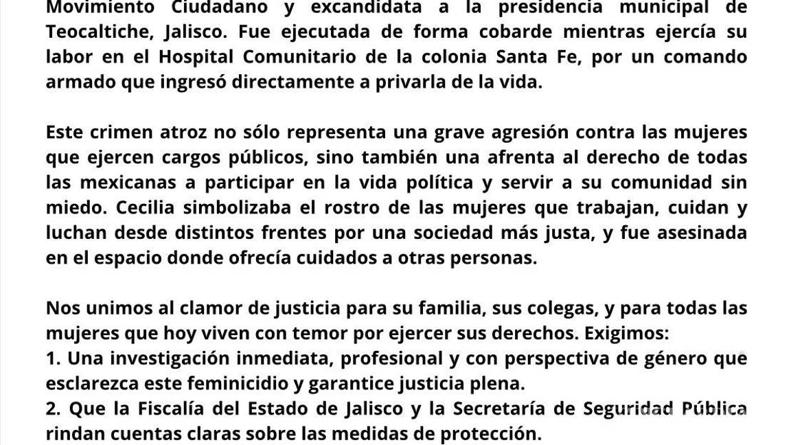 $!Asesinan a Cecilia Ruvalcaba, jefa de enfermeras y excandidata a presidencia de Teocaltiche, Jalisco