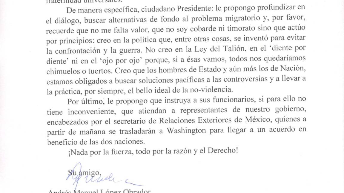 $!AMLO confronta por primera vez a Donald Trump: "No me falta valor y no soy cobarde"