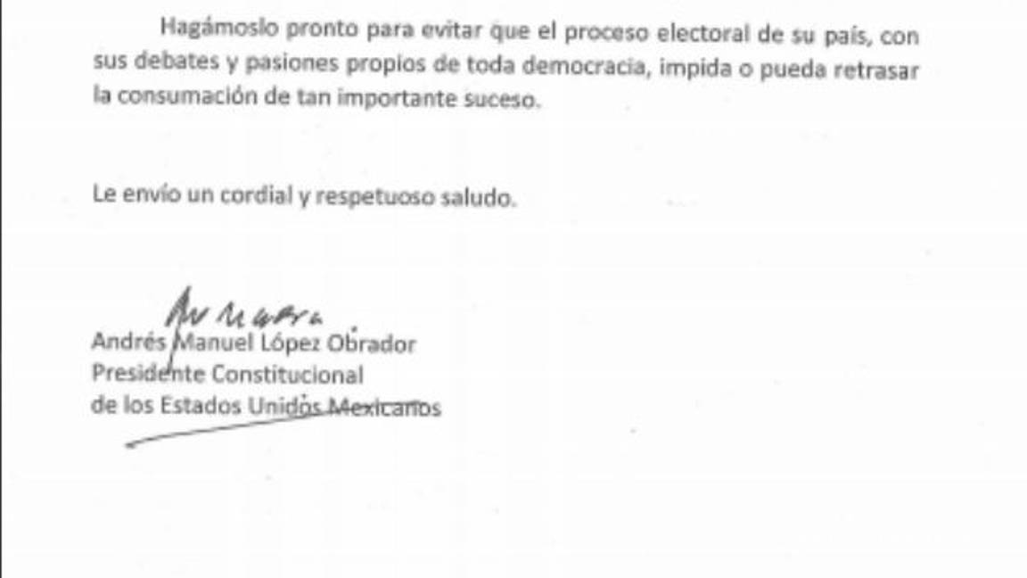 $!Con esta carta AMLO pidió a Nancy Pelosi no demorar aval del T-MEC por elecciones en EU