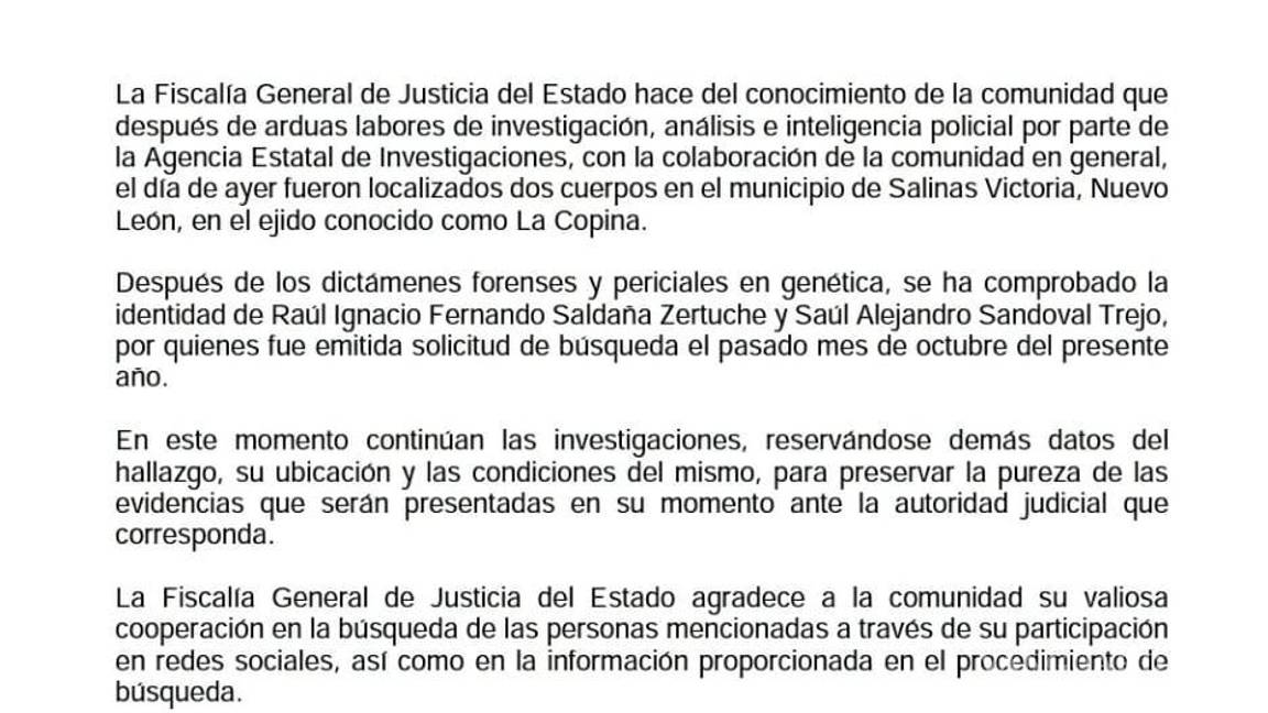 $!Hallan muertos a estudiantes desaparecidos en Nuevo León