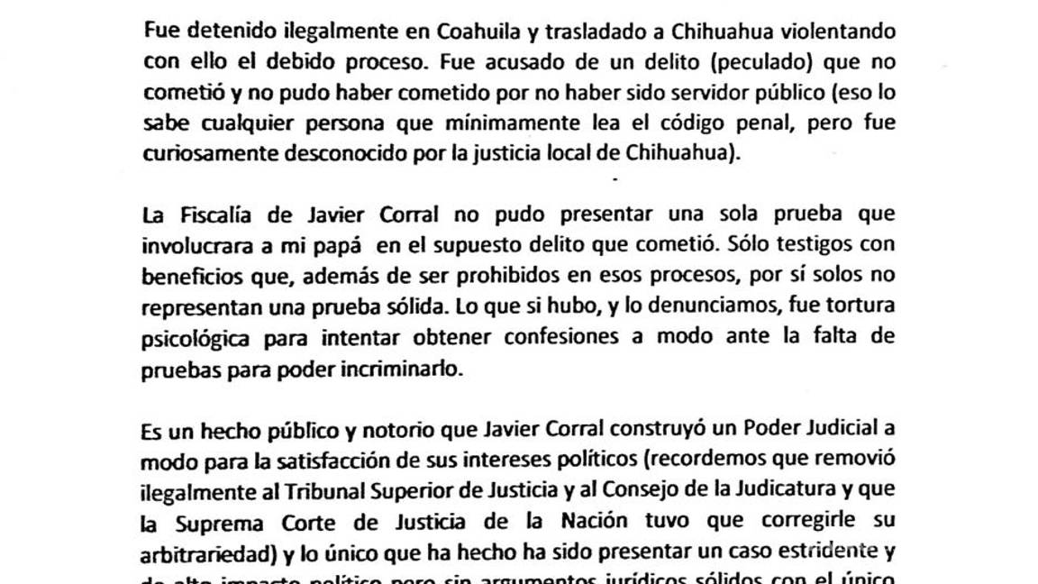 $!Rompe el silencio hija de Alejandro Gutiérrez sobre el proceso judicial de su padre