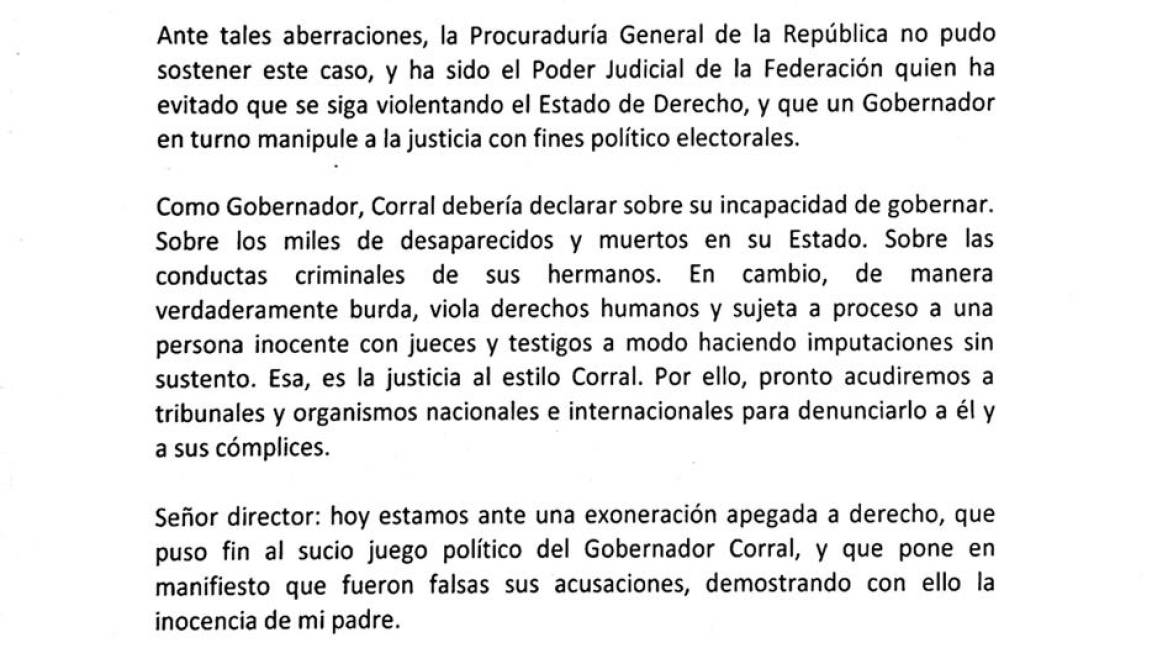 $!Rompe el silencio hija de Alejandro Gutiérrez sobre el proceso judicial de su padre