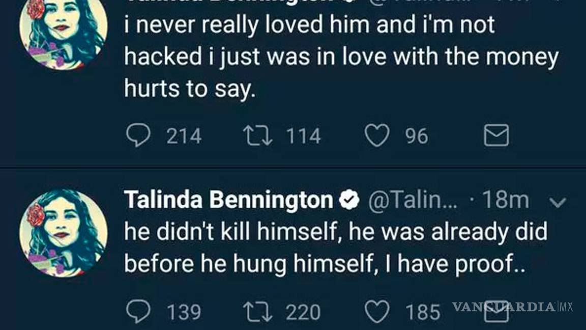 $!Hackean Twitter de la esposa de Chester Bennington y publican terribles mensajes