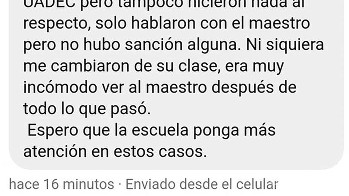 $!Separan de su cargo a maestro denunciado de acosar sexualmente a una alumna del Ateneo Fuente de Saltillo