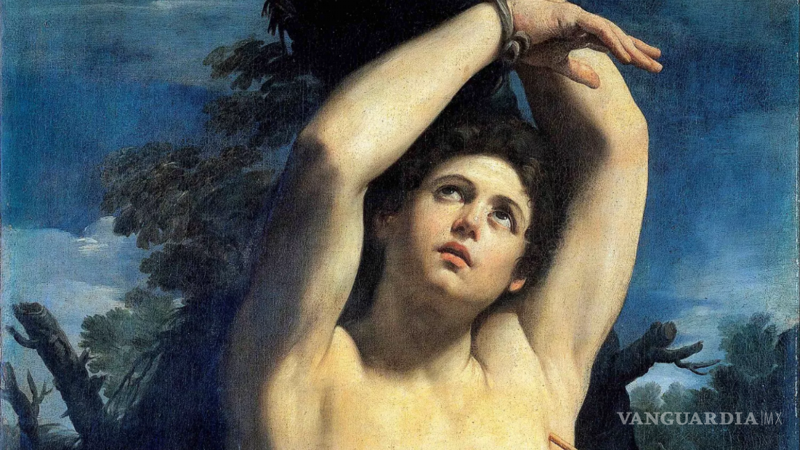 $!San Sebastiano de Guido Reni, Óleo (129 x 98 cm.)