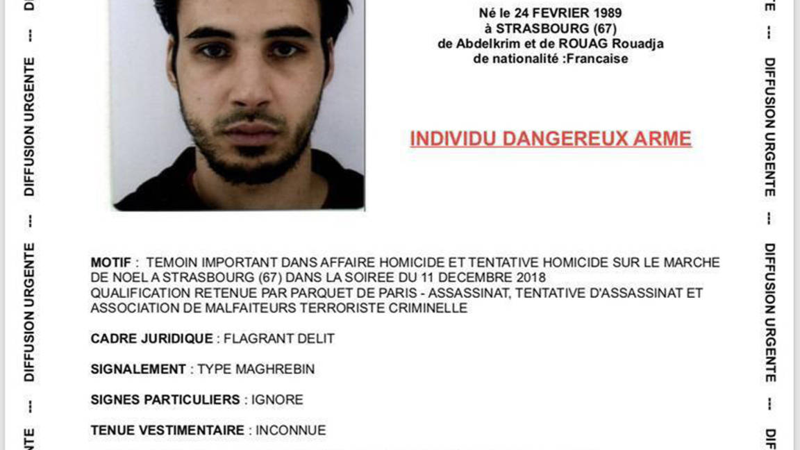 Tres ciudadanos trataron de detener a Cherif Chekatt, el terrorista de Estrasburgo, un delincuente común radicalizado en prisión
