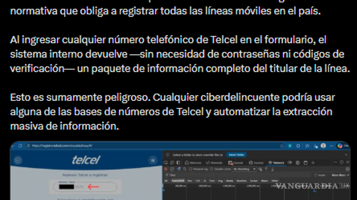 $!Telcel afirma que ‘tus datos están seguros’ ante denuncia de datos de usuarios expuestos