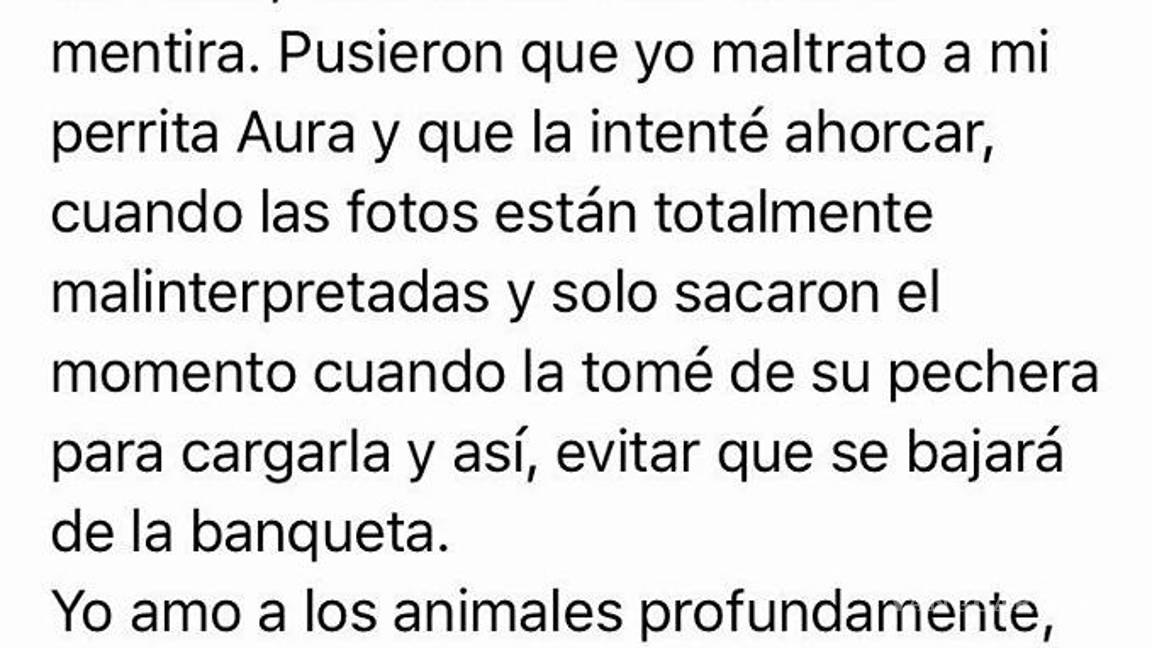 $!"Nunca he maltratado a animales", aclara Lucía Méndez