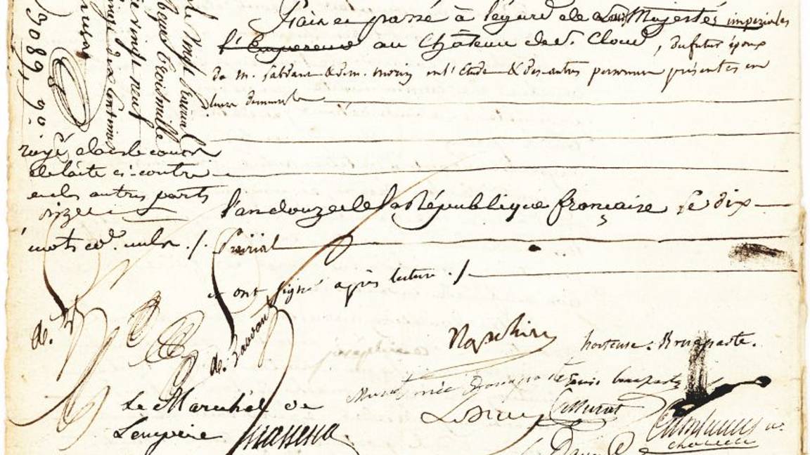 $!Subastarán en San Valentín el acta nupcial de Napoléon y Josefina