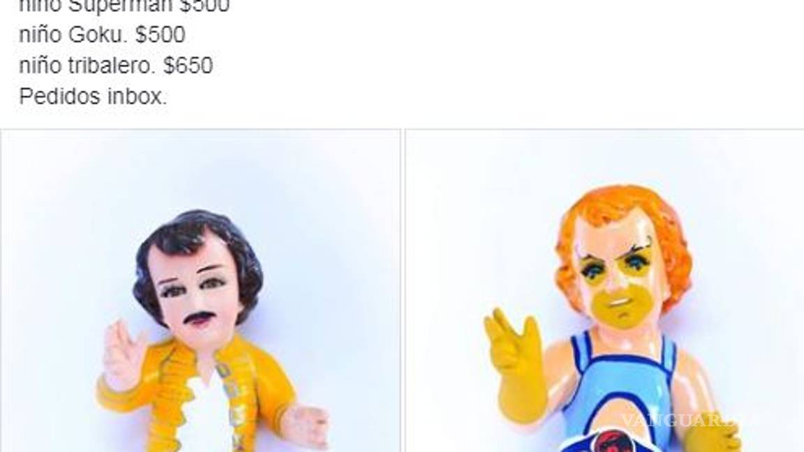 $!Venden al Niño Dios en redes sociales...¡disfrazado de Freddie Mercury, Joker y Gokú!