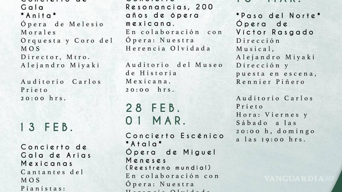 $!Calendario de conciertos.