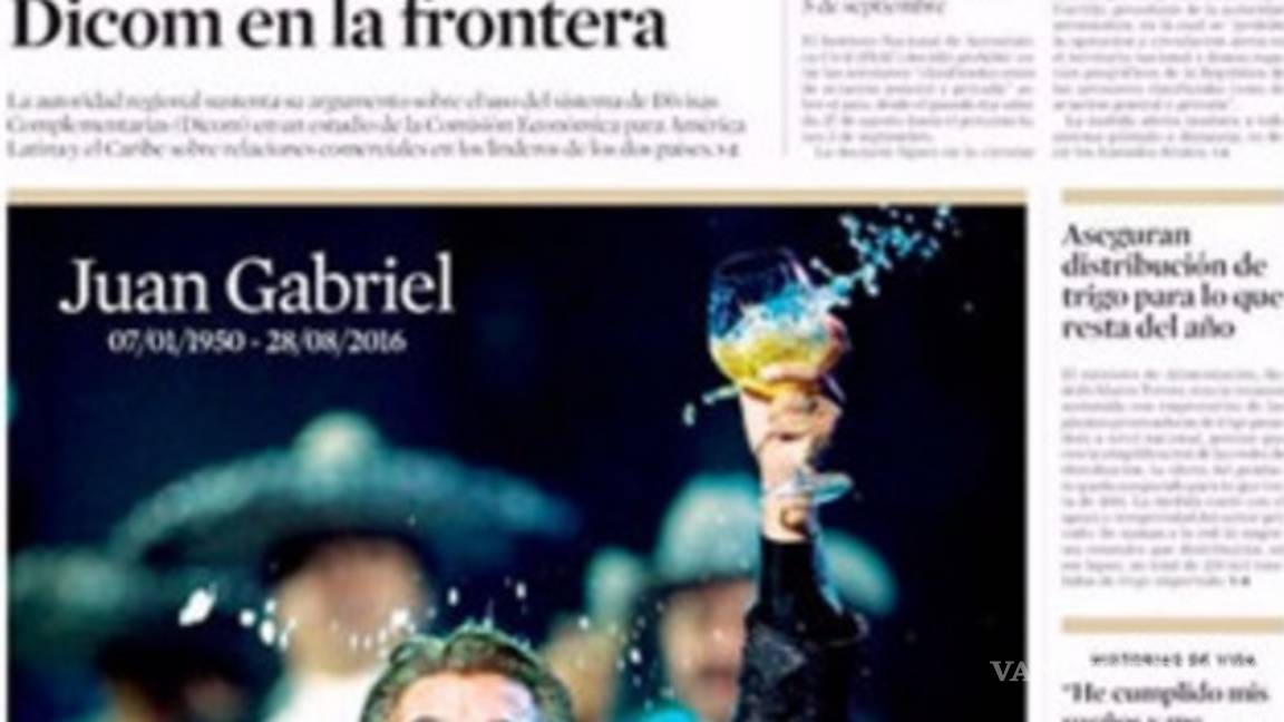 $!Así despidieron los periódicos del mundo a Juan Gabriel