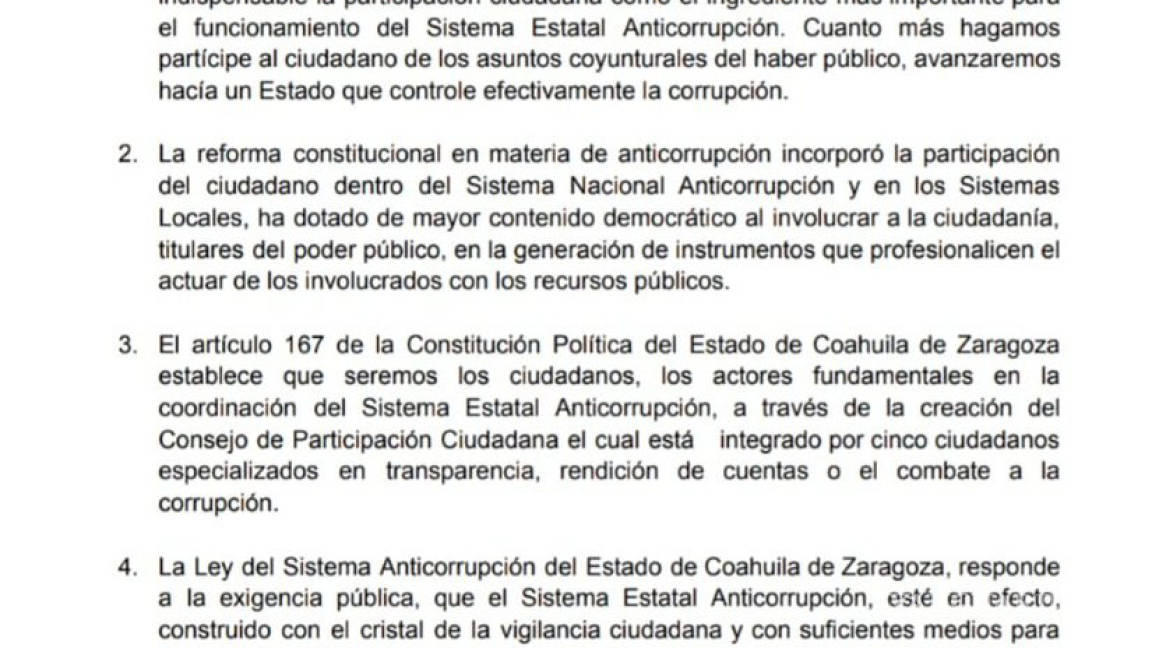 $!Exige ONG a SEA de Coahuila informe sobre investigación de megadeuda