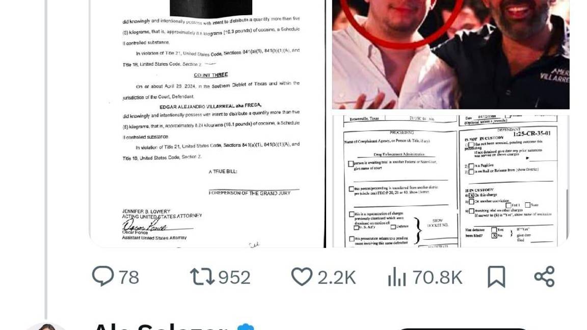 $!Ale Salazar, morenista de Coahuila, responde a través de Twitter a la detención de Édgar Villarreal, alias “El Fresa”, pero aún no ha ofrecido una postura oficial del partido.