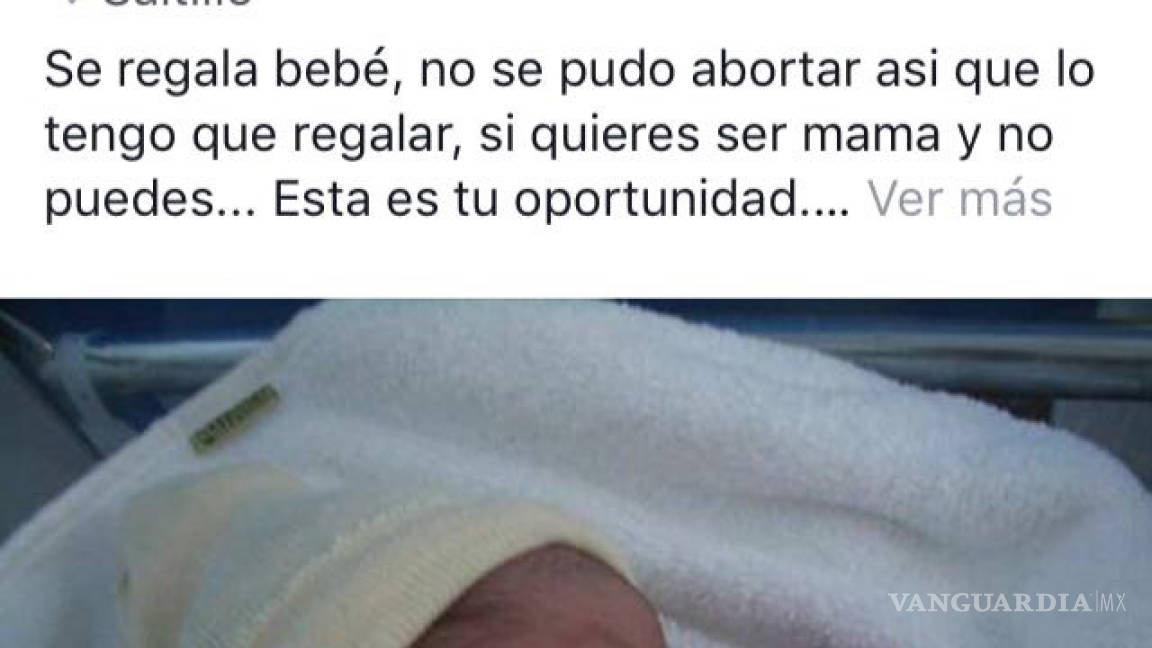 Regalan bebé en grupo de Facebook en Saltillo
