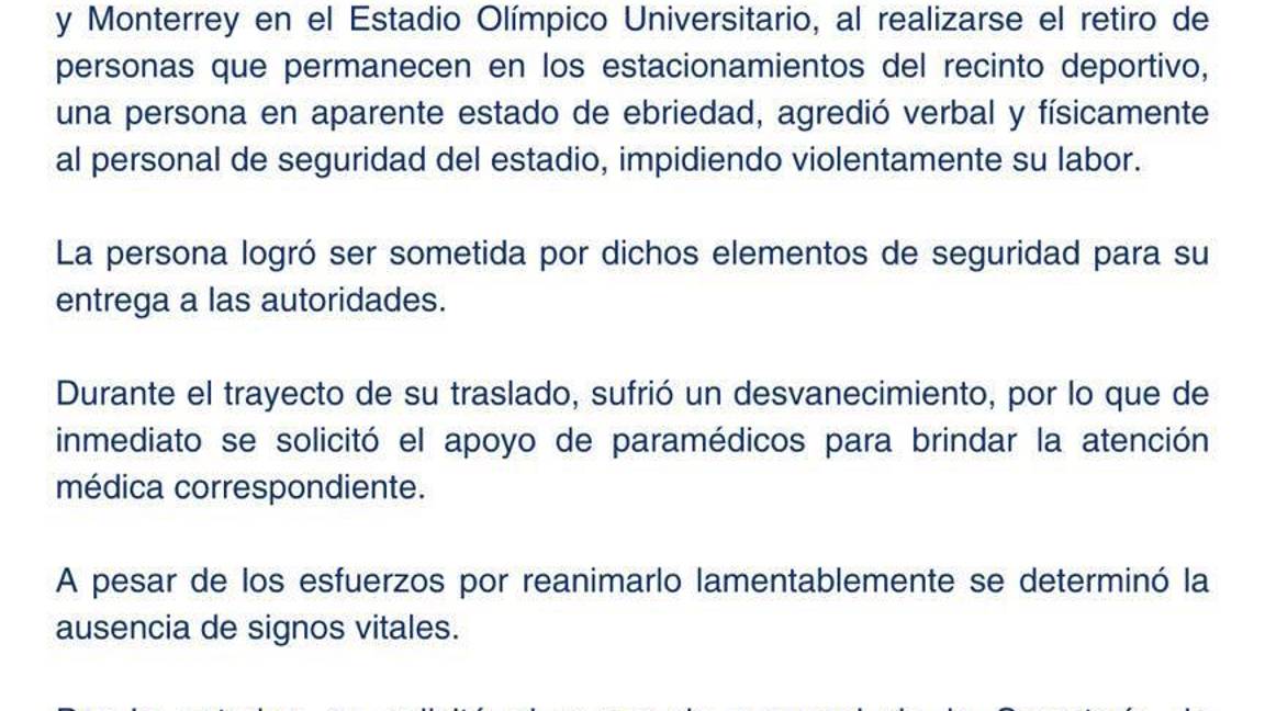 $!¿Qué se sabe sobre la muerte de Rodrigo Mondragón? Aficionado de Cruz Azul fallece tras ser sometido por guardias de la UNAM