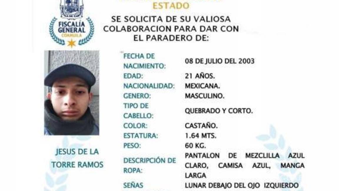 $!La ficha del joven, que aún no aparecía publicada.