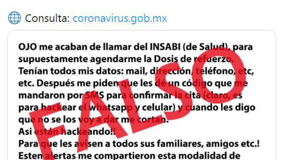 ¡Atención! INSABI alerta por fraudes en registro de adultos mayores para dosis de refuerzo