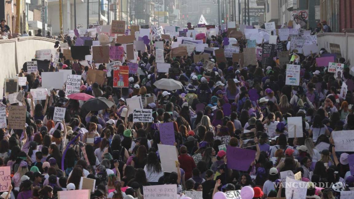 $!La respuesta a la convocatoria para la marcha del 8M en Saltillo fue mayúscula.