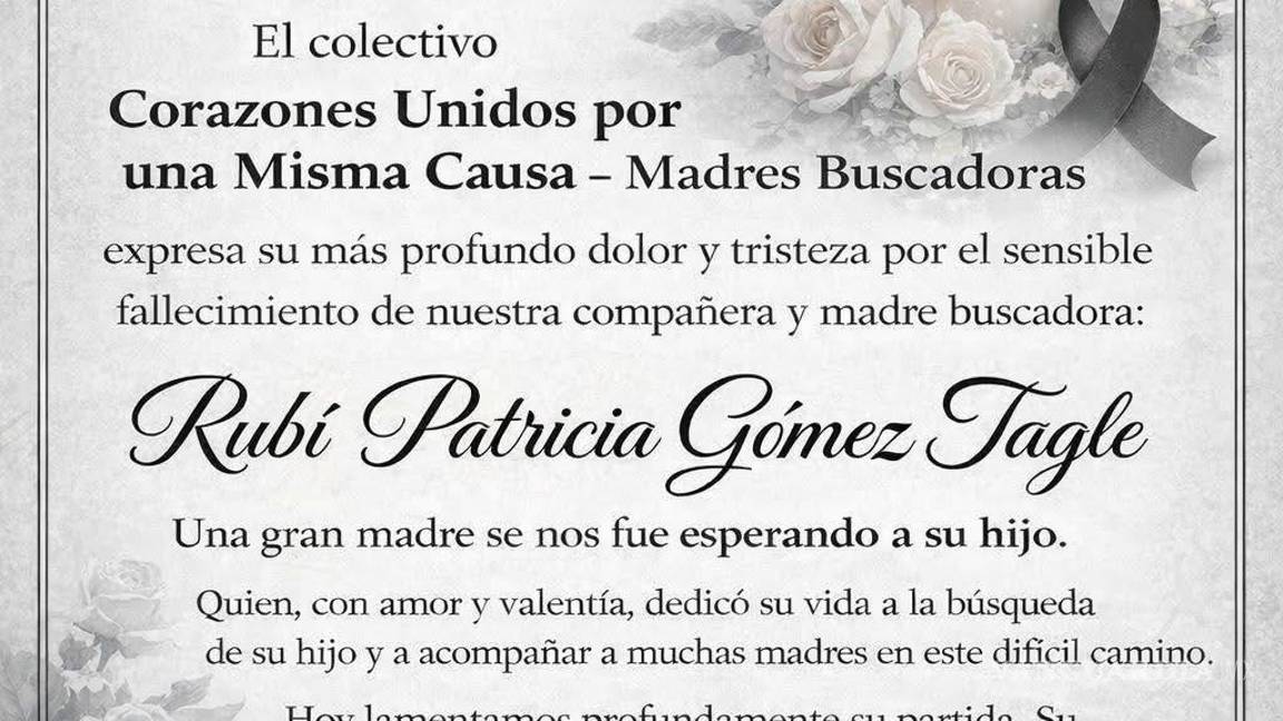 $!Fiscalía de Sinaloa confirma muerte de madre buscadora Rubí Patricia Gómez Tagle en Mazatlán