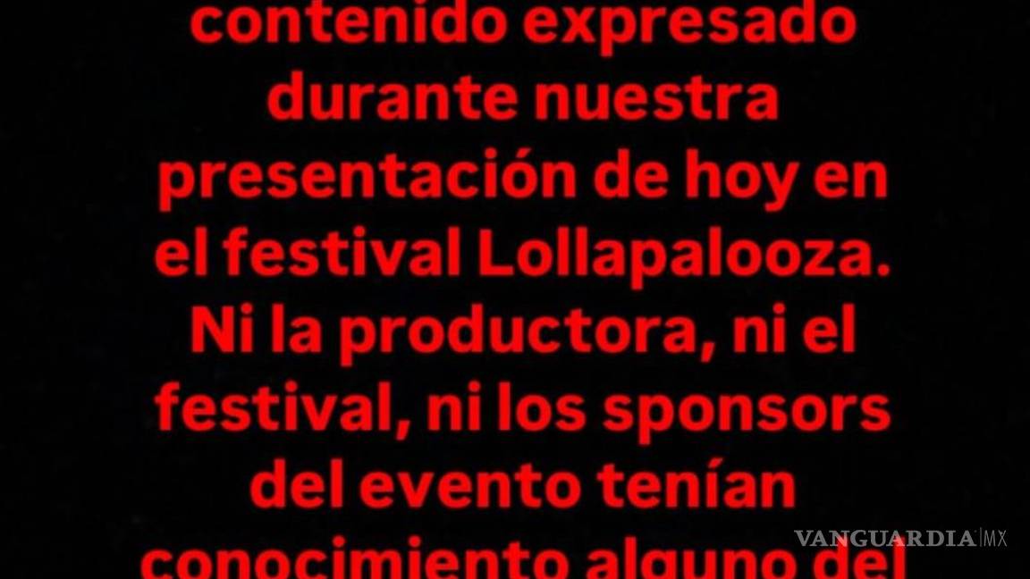 $!Comunicado de Dum Chica sobre Lolapalooza