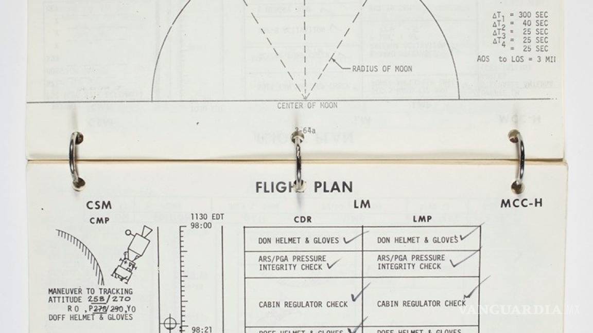 Primer manual para alunizaje del Apolo 11 podría venderse por 9 mdd en subasta
