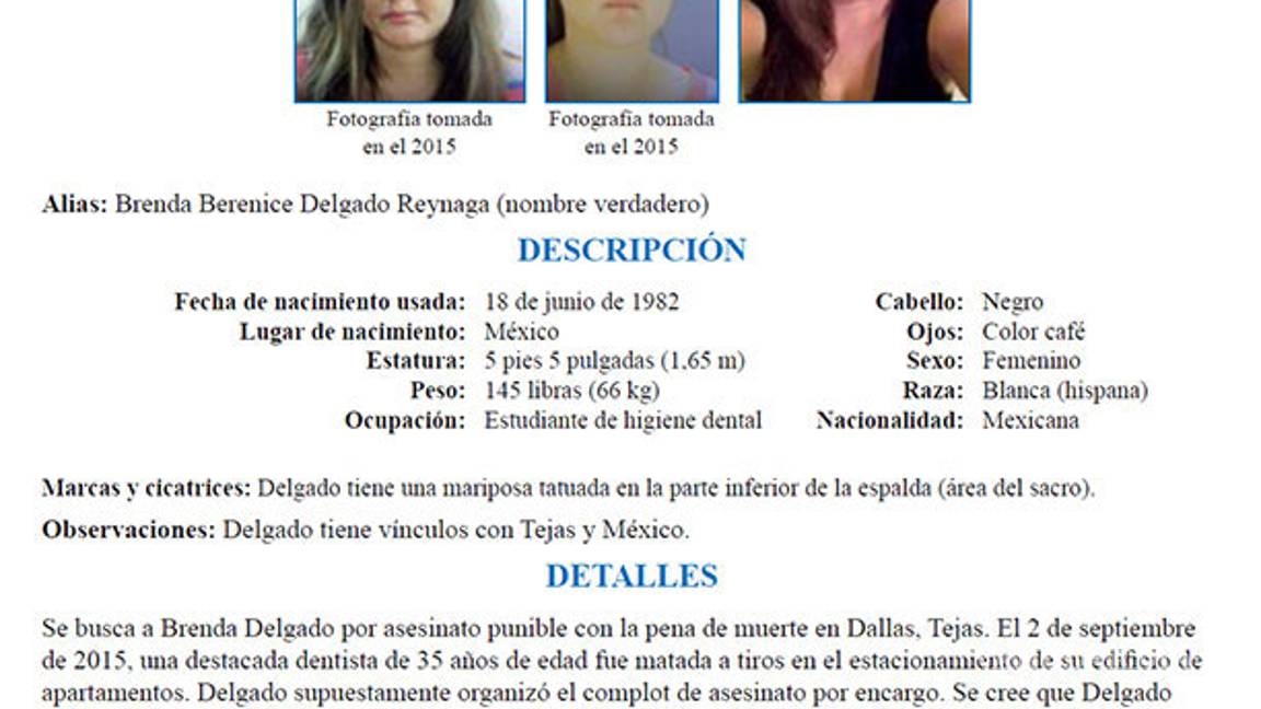 $!Brenda Delgado, mexicana en los 10 fugitivos más buscados por el FBI